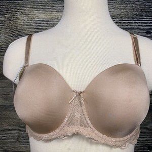 NWT Parfait Size 40DD Euro Nude Bra Strapless Underwire Lined Removable Straps